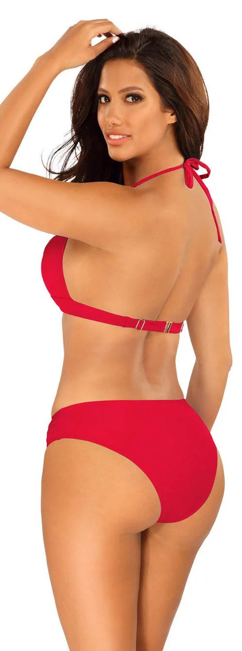 Jednobojni ženski bikini crvene boje